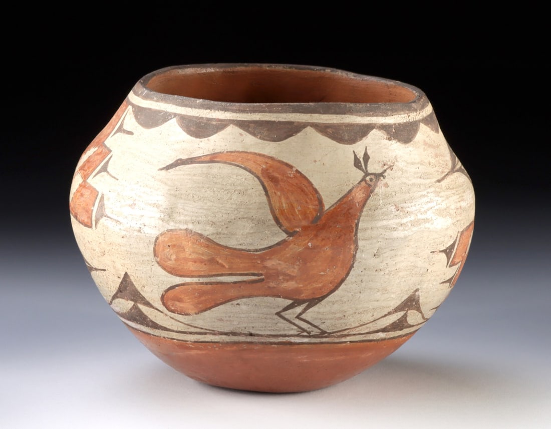 Zia Pueblo Polychrome Olla with Bird Motif - Early 20th C. (1 of 4)
