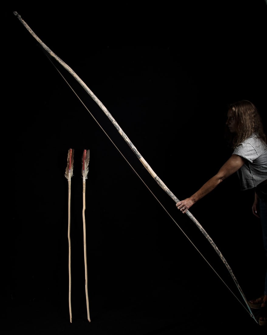 1930s San Felipe Pueblo Dance Bow & Arrows, 110" Ceremonial Set (1 of 3)