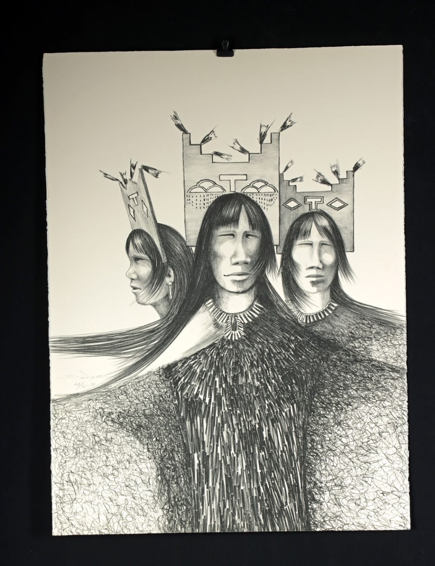 Patrick Swazo Hinds 'Ladies in Waiting' Lithograph, 1972 (1 of 3)