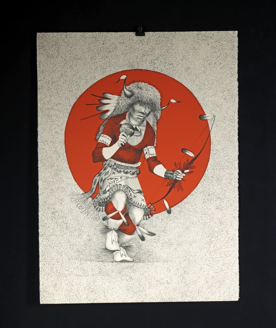 Patrick Swazo Hinds "Buffalo Dancer" Lithograph (1972) (1 of 2)