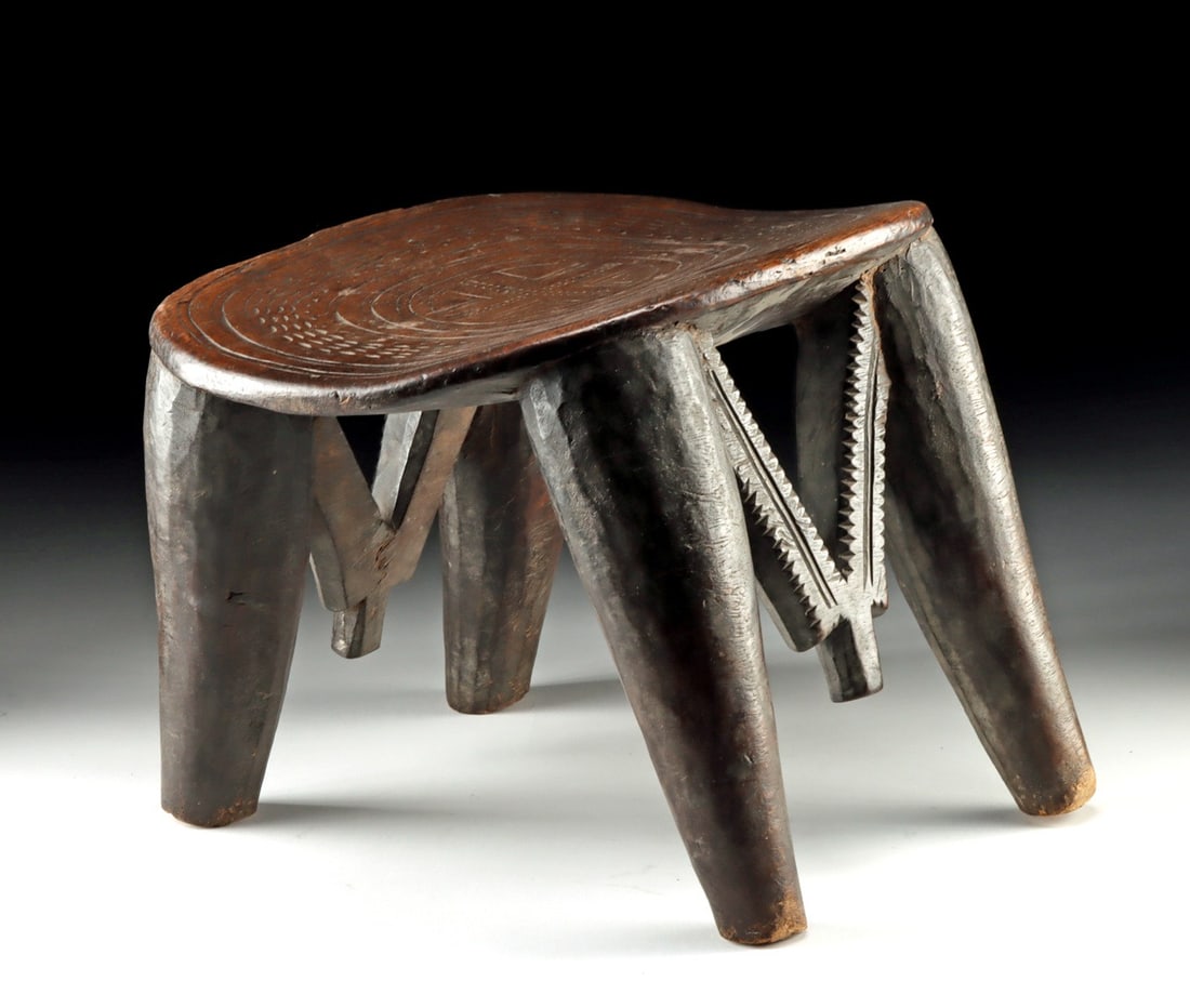 Nupe Carved Wood Stool (Husband's Gift to Wife) (1 of 4)