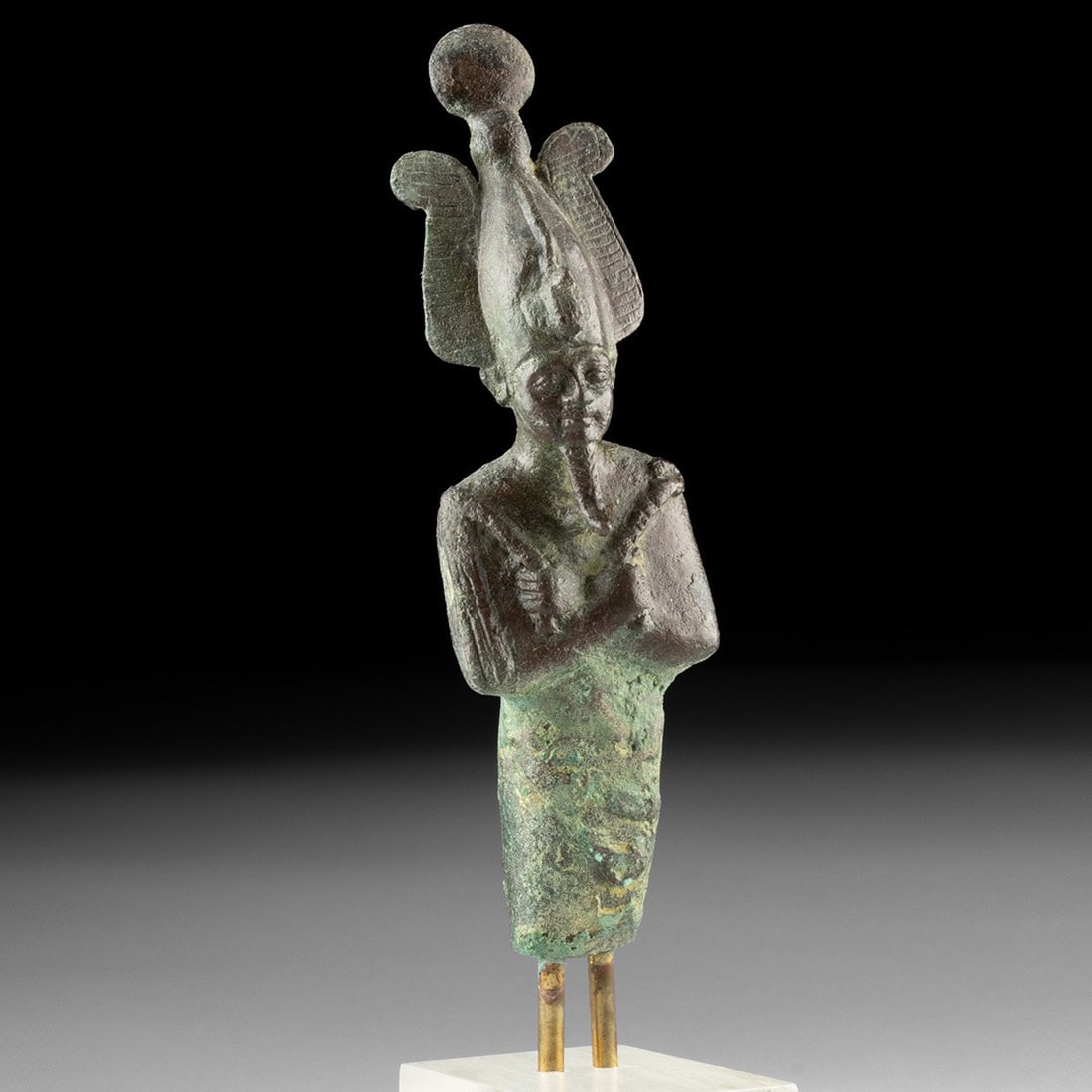 Egyptian Late Period Bronze Osiris Figure, Atef Crown (1 of 3)