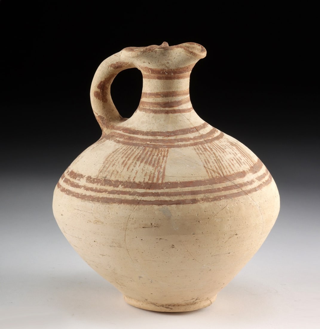 Cypriot White Painted IV Trefoil Oinochoe - Linear Bands (1 of 4)