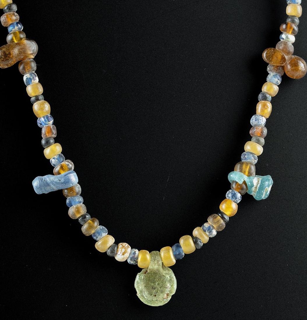 Ancient Roman / Byzantine Glass Bead Necklace (1 of 2)