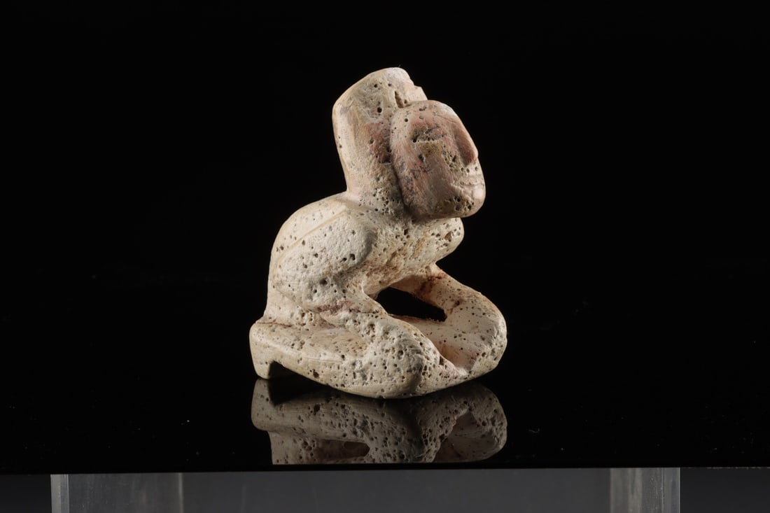 Mississippian Stone Effigy Pipe - Kneeling Human Figure (1 of 4)