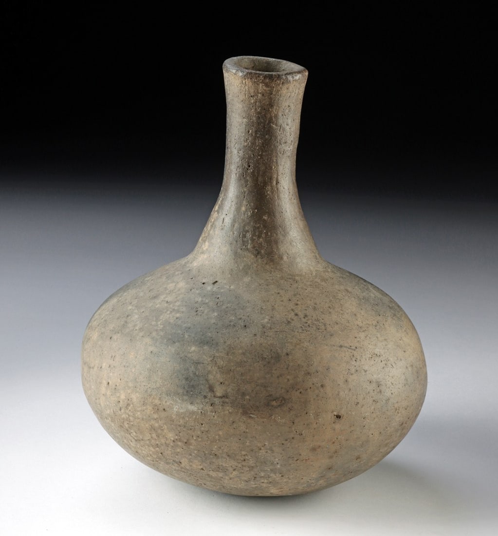 Mississippian Pottery Bottle - Globular Long-Neck Vessel (1 of 3)