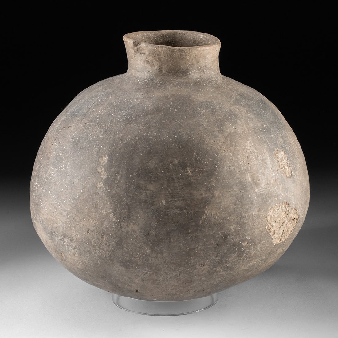 Large Mississippian Pottery Olla - Globular Jar with Short Collar (1 of 4)