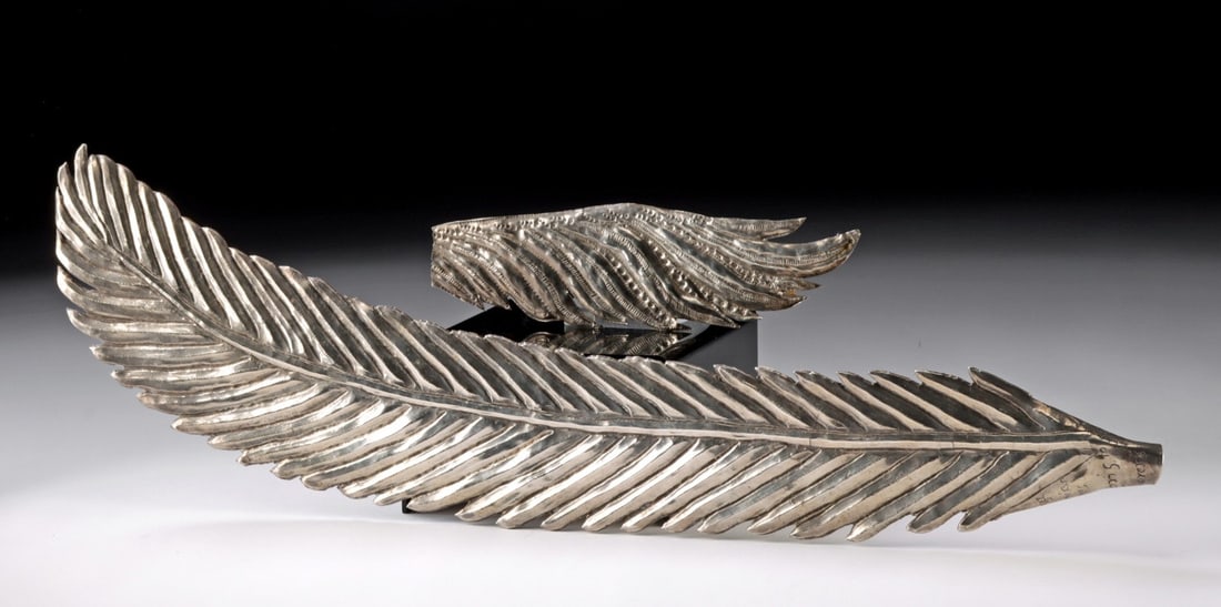Two 19th C Italian Silver Devotional Feathers (1 of 4)