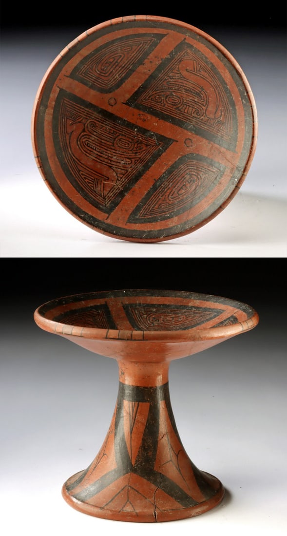 Panamanian Coclé Polychrome Frutera, Boa and Jaguar/Saurian Motifs (1 of 4)