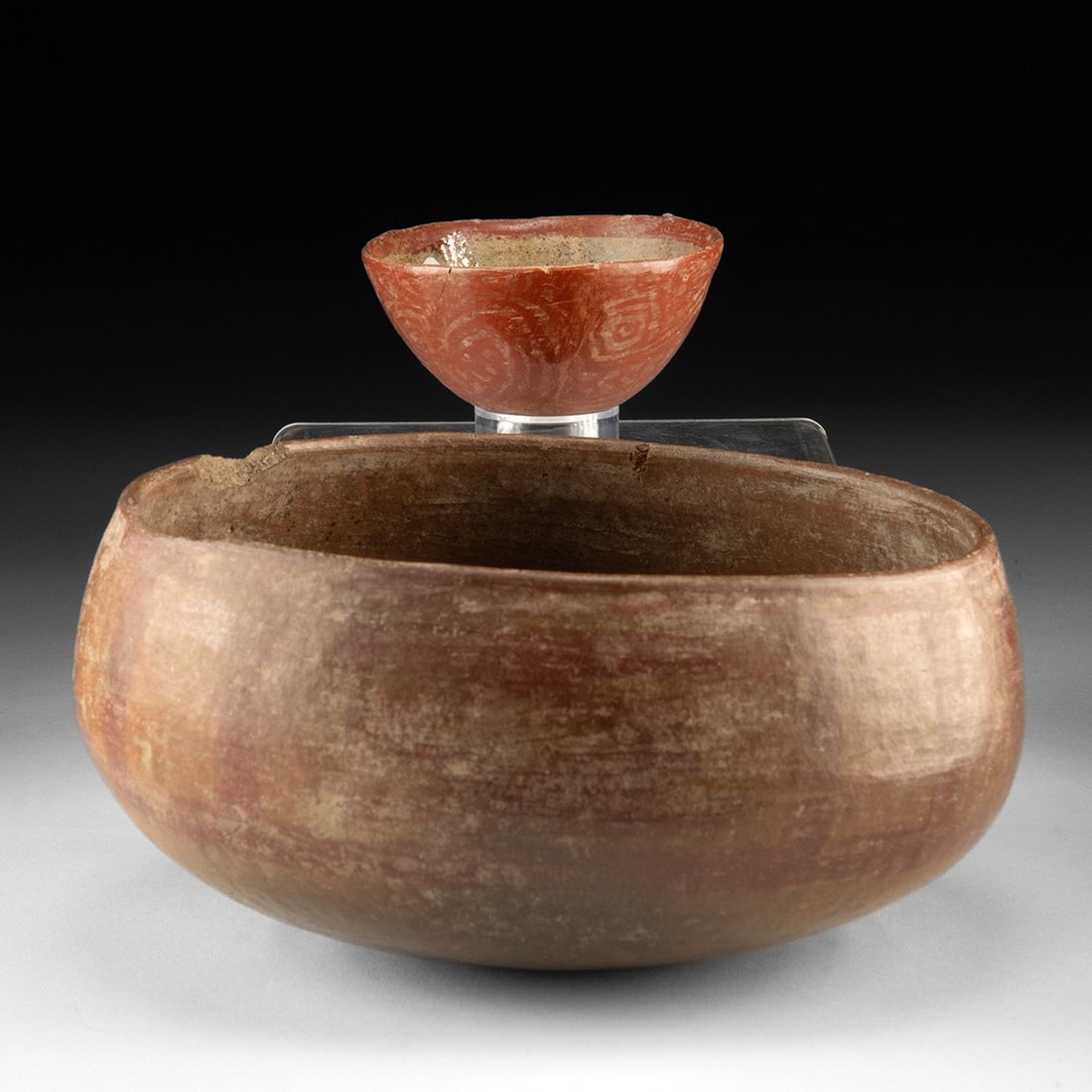 Two Chupicuaro / Michoacan Burnished Redware Bowls (1 of 3)