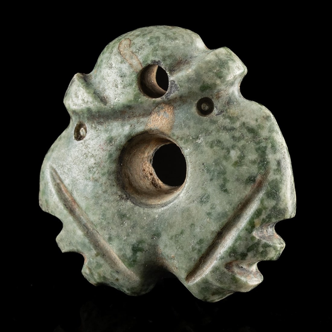 Costa Rican Greenstone Frog Amulet with Shell Inlays (1 of 2)
