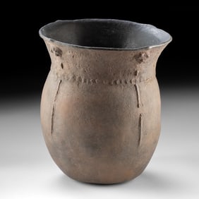 Caddo Pottery Jar - Everted Rim & Appliqued Neck Band