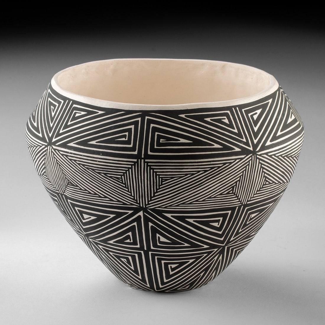 20th C. Acoma Black-on-White Pottery Jar - Tina Garcia (1 of 4)