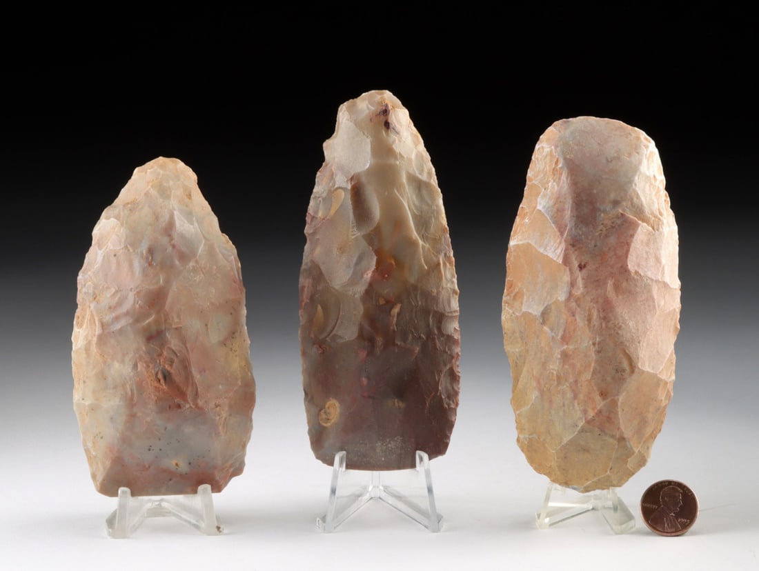 Neolithic Saharan Stone Hand Tools - Group of Three Knapped Implements (1 of 2)