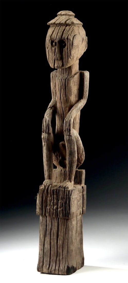 19th C. Borneo Dayak Wood Hampatong Ancestor Figure (1 of 3)