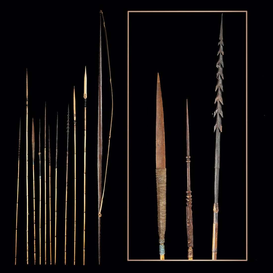 Papua New Guinea Palmwood Bow & Assorted Arrows (1 of 2)