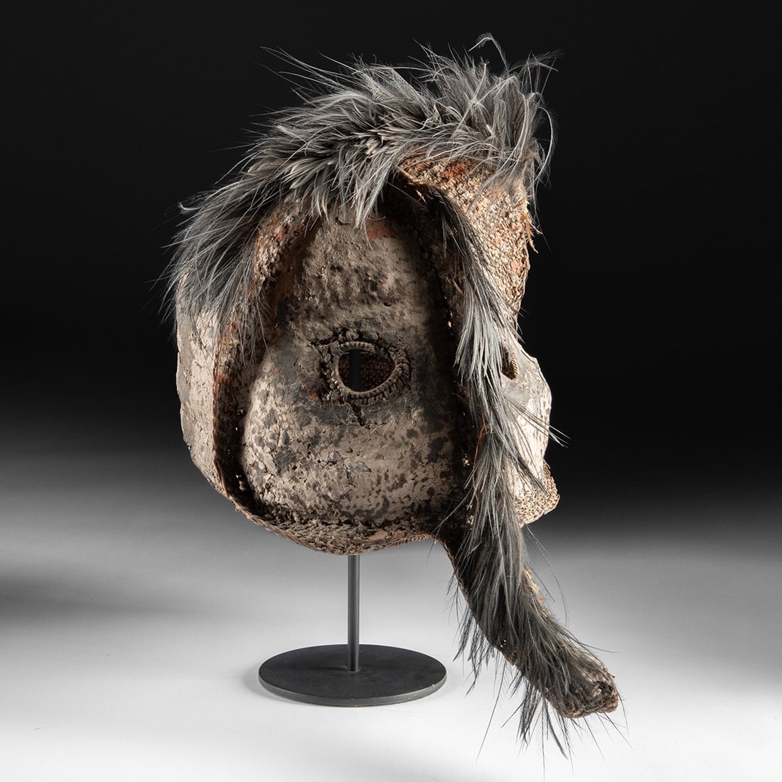 Papua New Guinea Basketry Helmet Mask - Mosquito Spirit With Cassowary Crest (1 of 3)