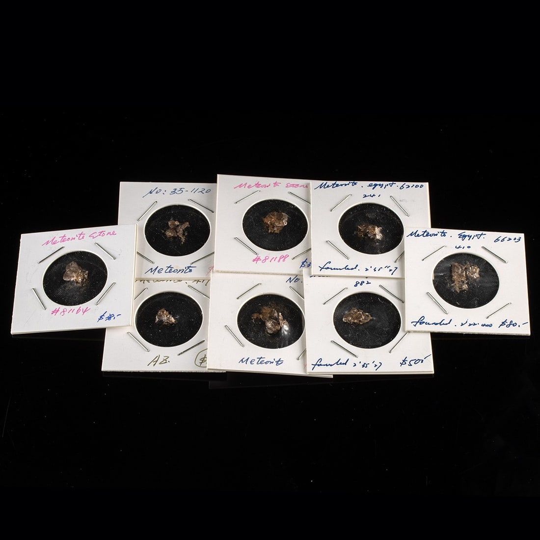 8 Meteorite Micro Specimens from Egypt & Arizona (1 of 2)