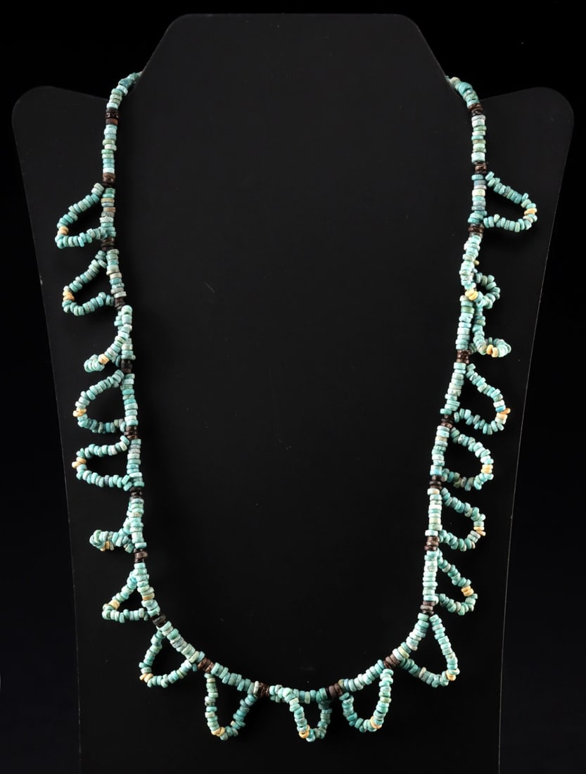 Ancient Egyptian Faience Bead Fringe Necklace (1 of 2)