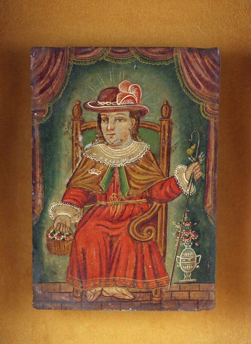 19th C. Mexican Tin Retablo | Santo Niño de Atocha Enthroned (1 of 4)