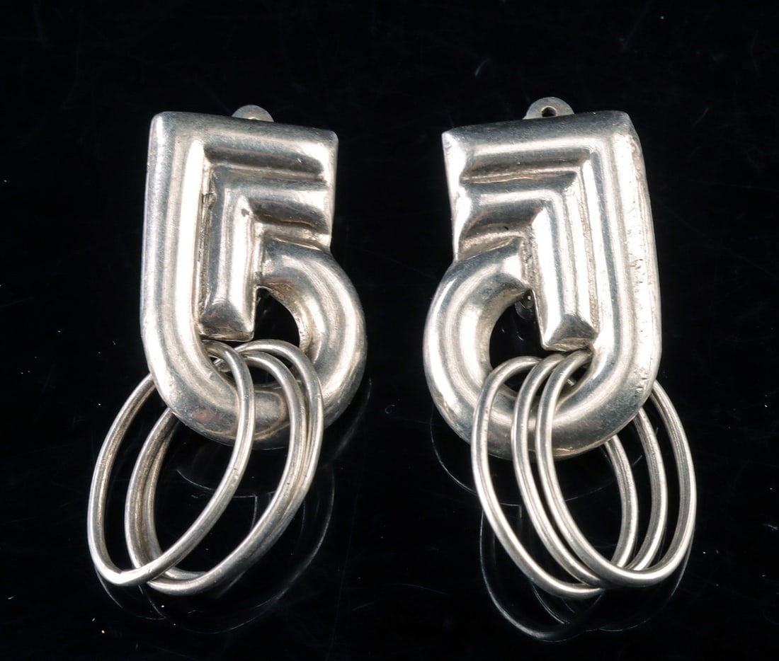 Sucesores de Spratling Silver Rings Earrings (Clip-On) (1 of 3)