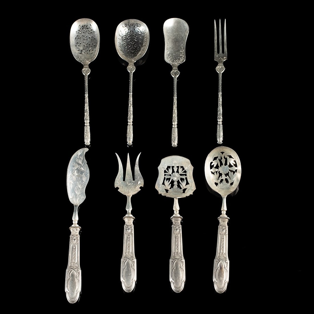 19th C. French 8-Pc Serving Set - Minerve 950 Silver & Silver Plate (1 of 4)