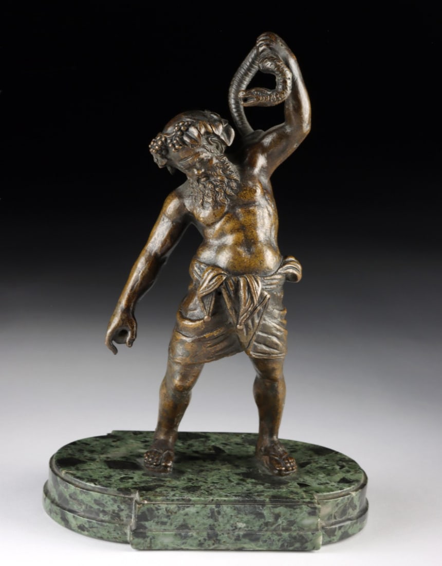 19th C. Neapolitan Leaded Brass Silenus - After Pompeii Bronze (1 of 4)