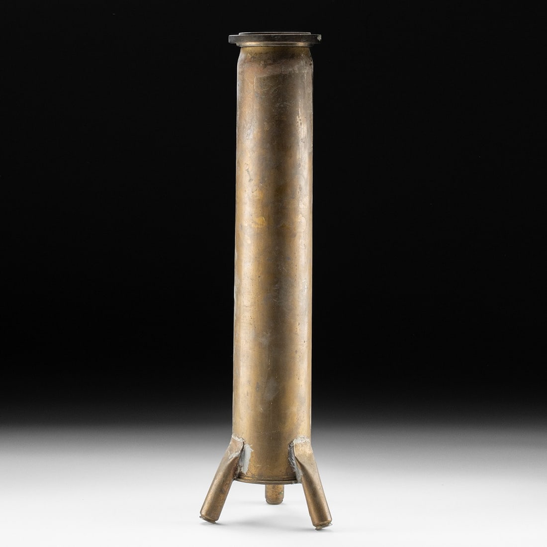 WWII Allied Brass Trench Art Cane Stand - Naval & 20mm Cartridge Cases (1 of 2)