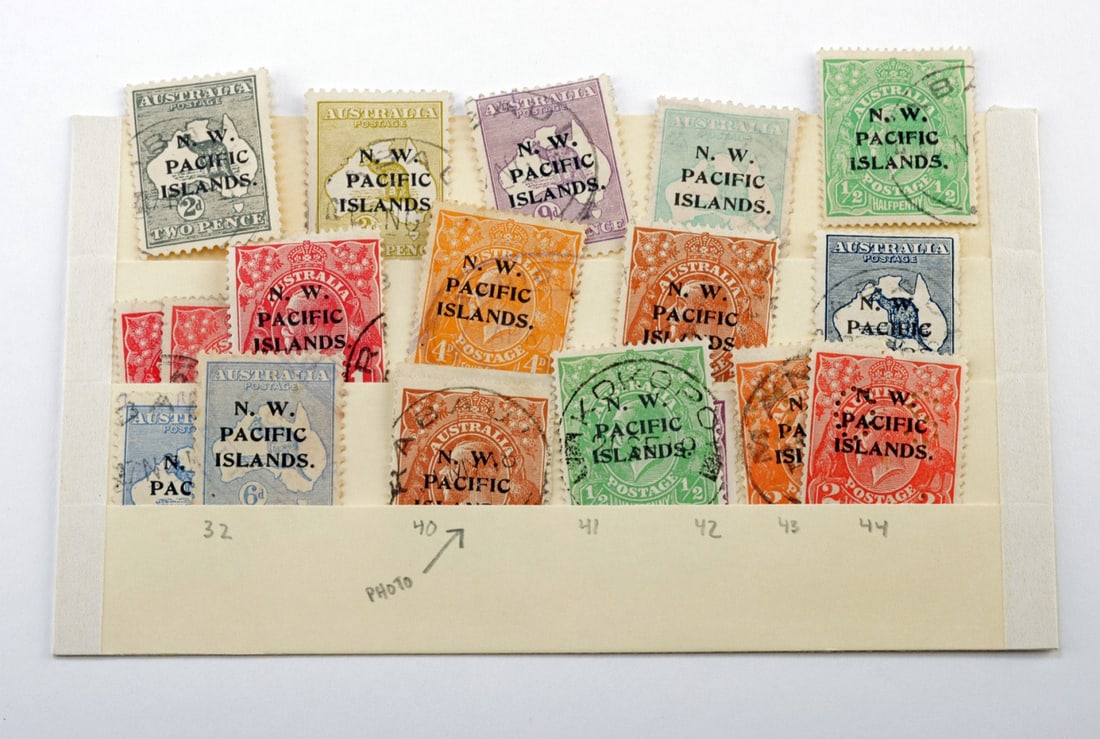 Early 20th C. N.W. Pacific Islands Overprint Stamps - Group of 18 Used (1 of 1)