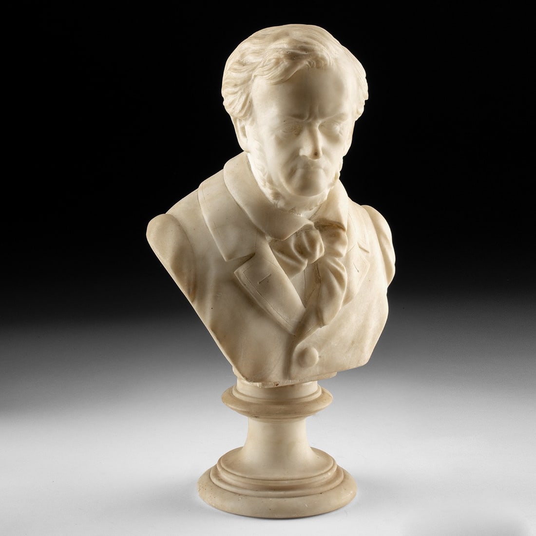 19th C. Victorian Alabaster Bust of Composer Richard Wagner (1 of 3)