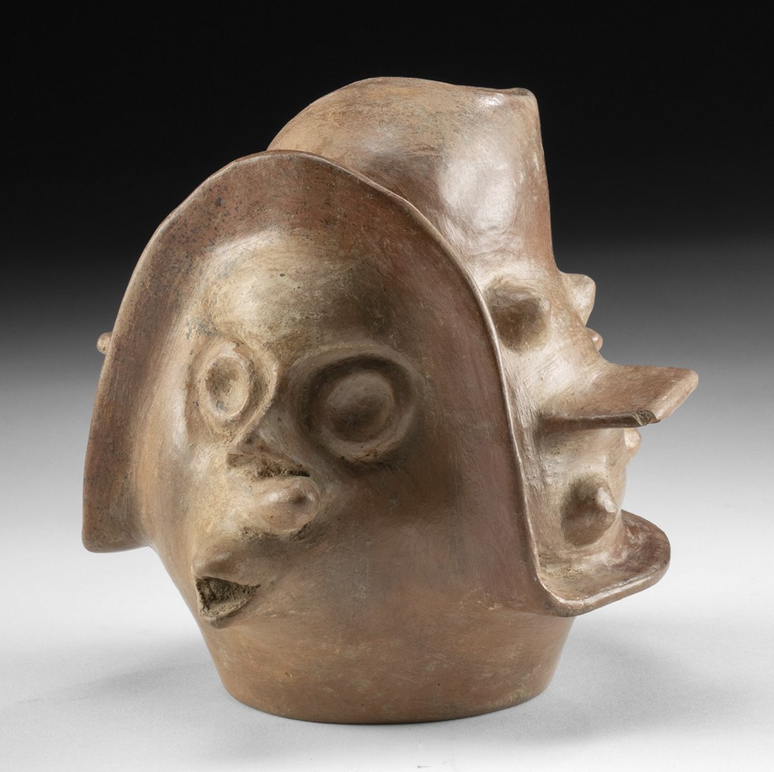Colima Pottery Vessel, Shaman Head Bird= (1 of 5)
