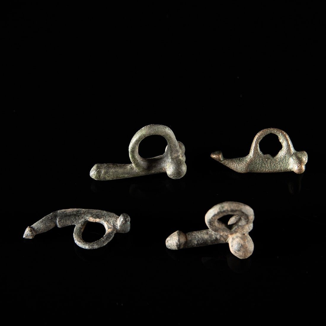 Roman Bronze Phallic Amulets - Group of Four Fascinum Pendants (1 of 2)