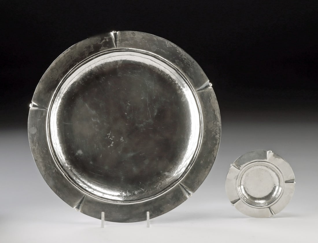 Pair of Spratling Taxco Silver Plates - Tomas Vega (1 of 5)