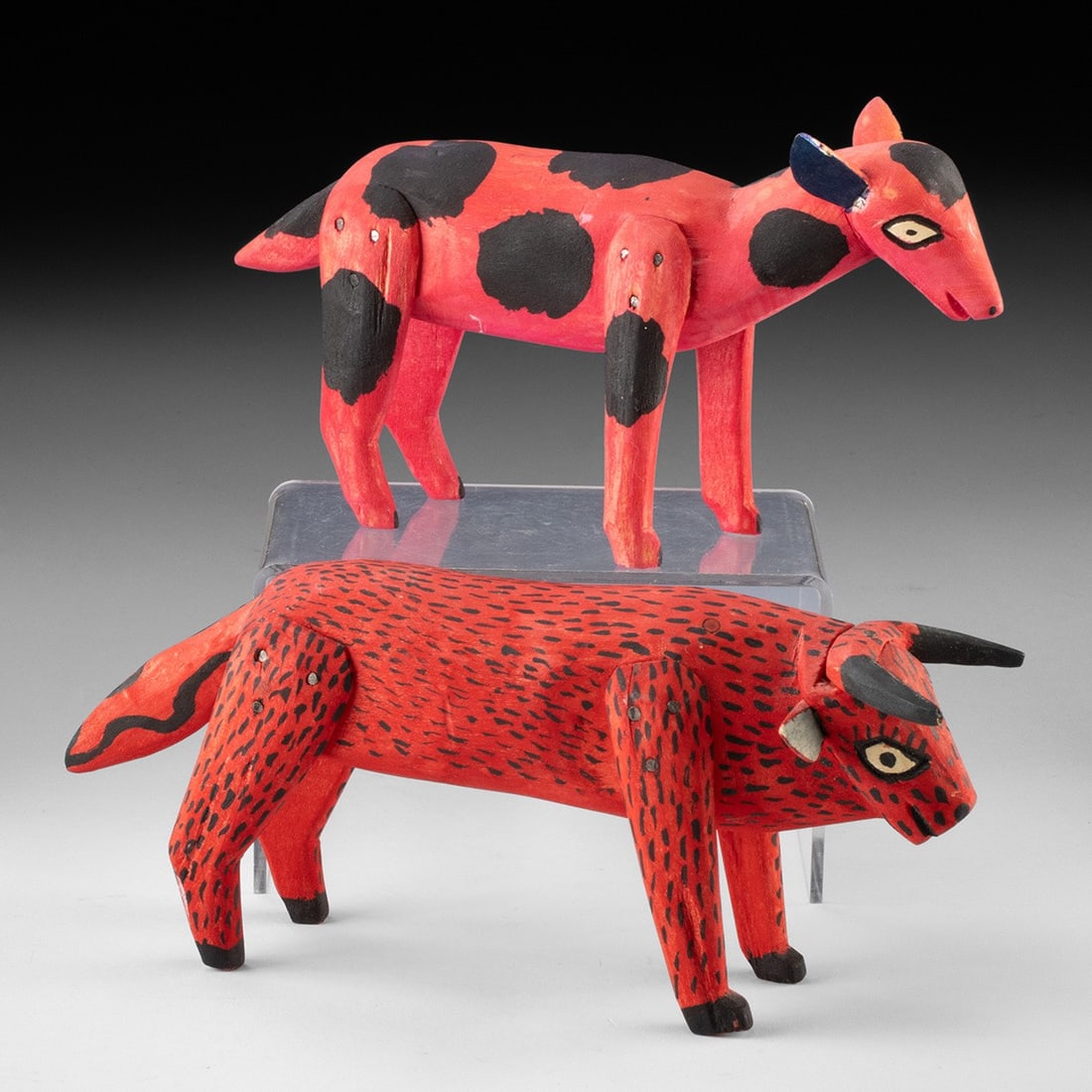 Mexican Carved Wood Alebrije Pair - Cow & Bull by Manuel Jimenez (1 of 3)
