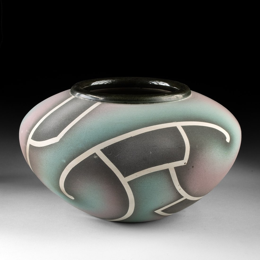 American Studio Pottery Seed Jar - Geometric Southwest Design (1 of 3)