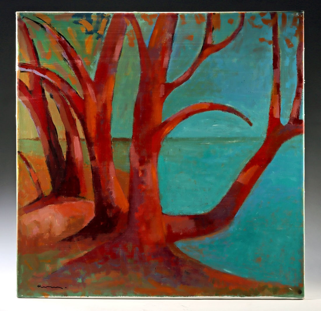 John Lindus Painting -"Trees by the Aegean" (2004) (1 of 4)