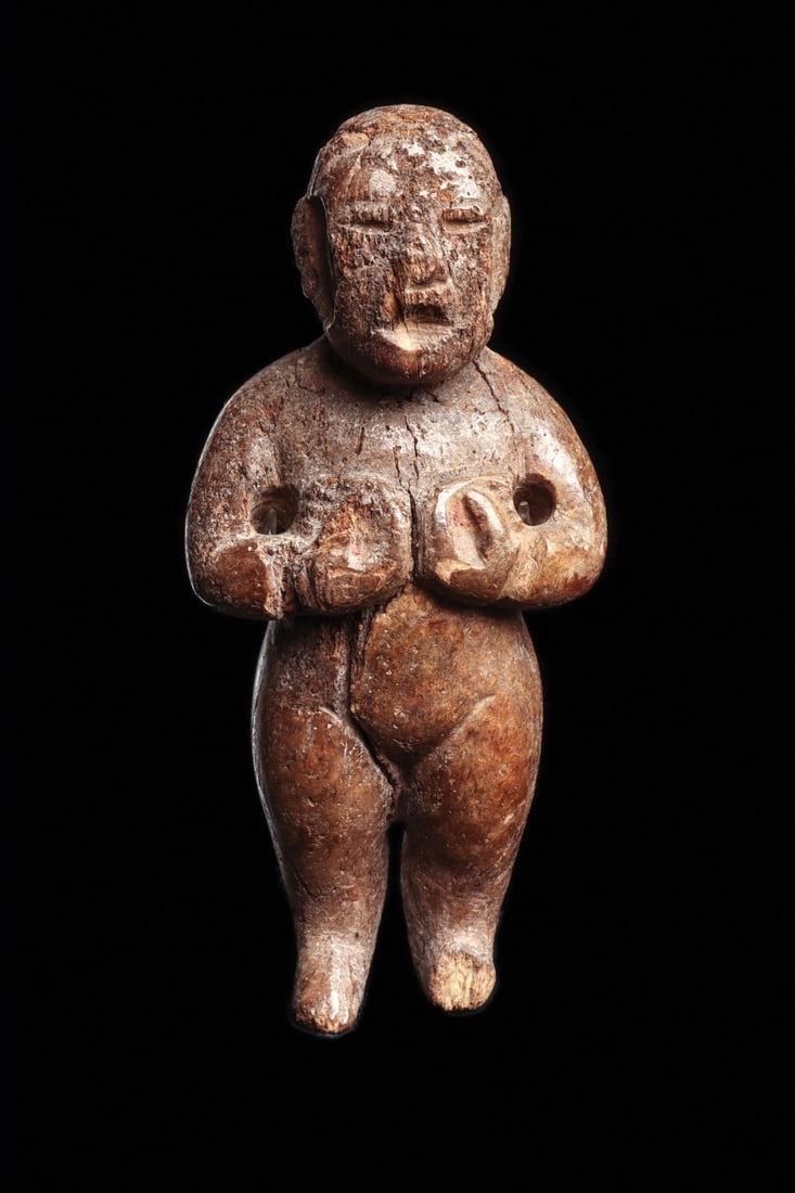 Olmecoid Miniature Wood Standing Female Figure, Pre-Classic (1 of 6)