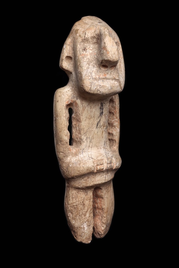 Chontal Stone Standing Figure with Openwork Arms, Guerrero (1 of 4)