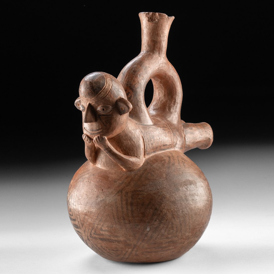 Vicús Stirrup Vessel Flying Shaman Figure, Peru (1 of 5)