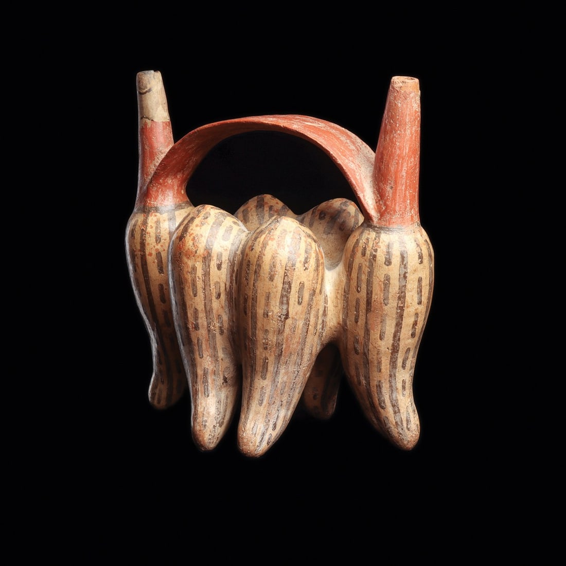 Nazca Double Spout and Bridge Vessel with Chili Peppers (1 of 5)