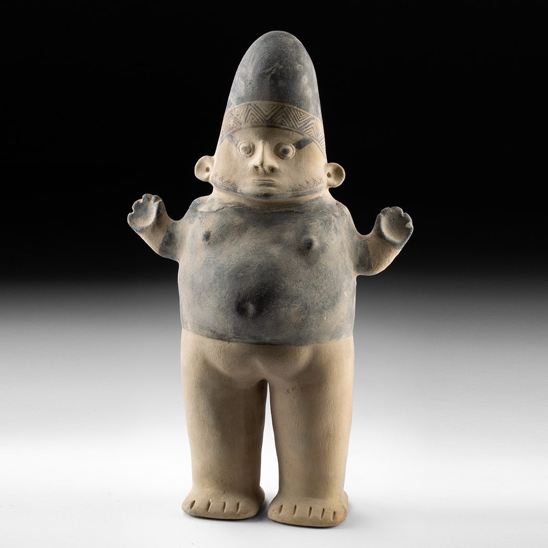 Chancay Female Cuchimilco Figure, Conical Cap (1 of 3)