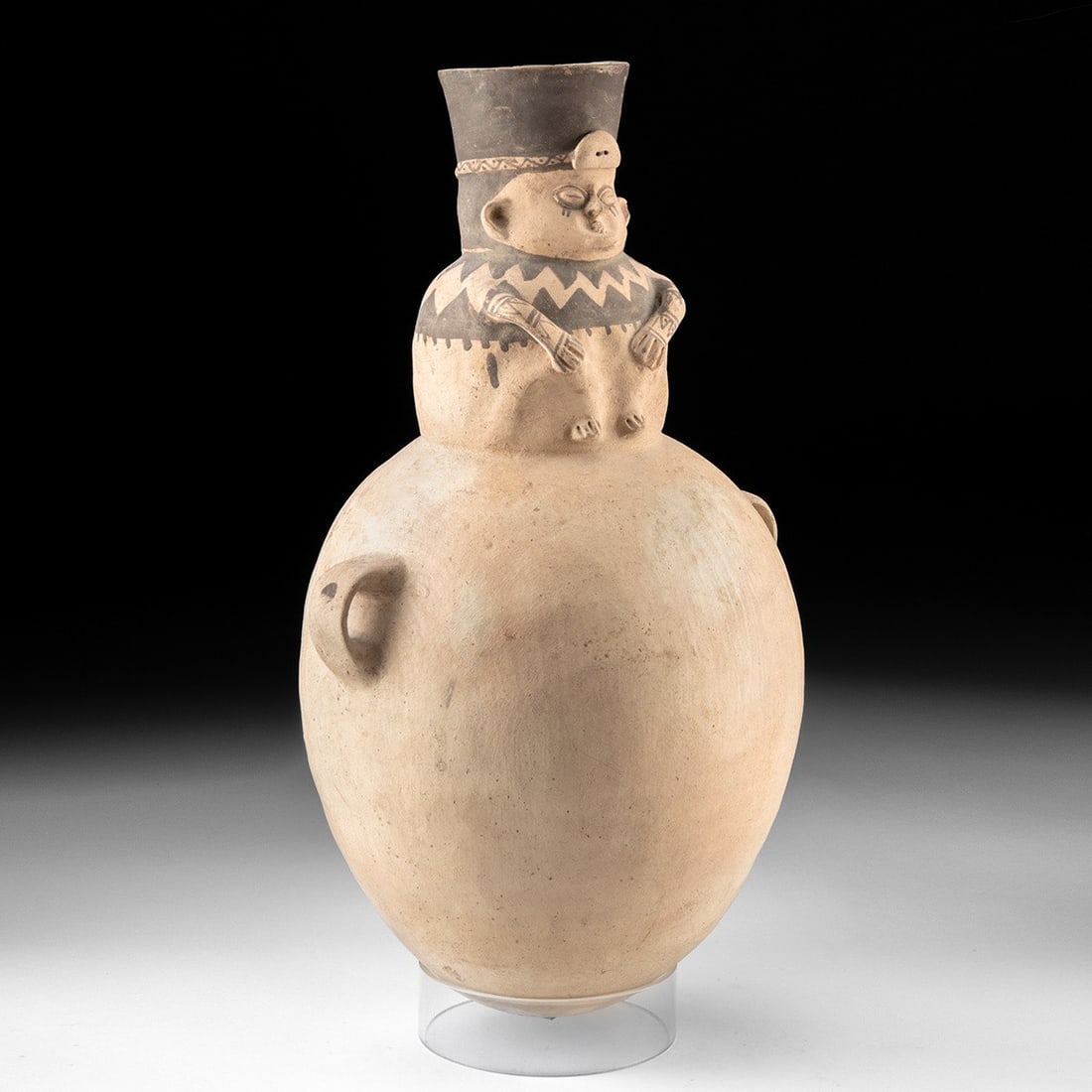 Chancay Figural Olla, Seated Effigy at Neck (1 of 4)