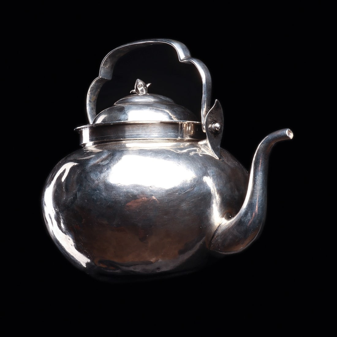 Bolivian Colonial Style Silver Chocolate Pot with Bail Handle, 19th C. (1 of 5)