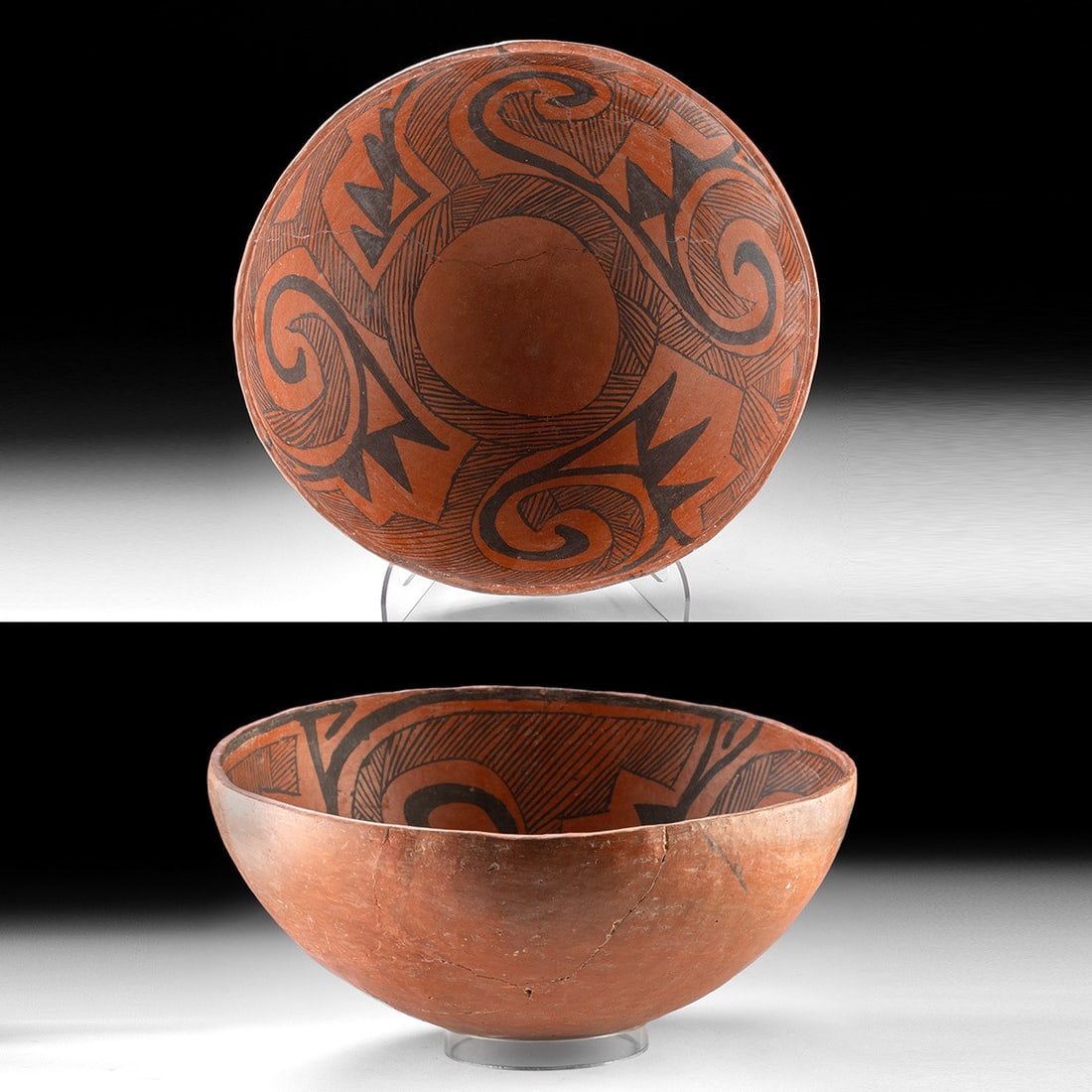 St. Johns Black-on-Red Bowl, White Mountain Red Ware (1 of 5)