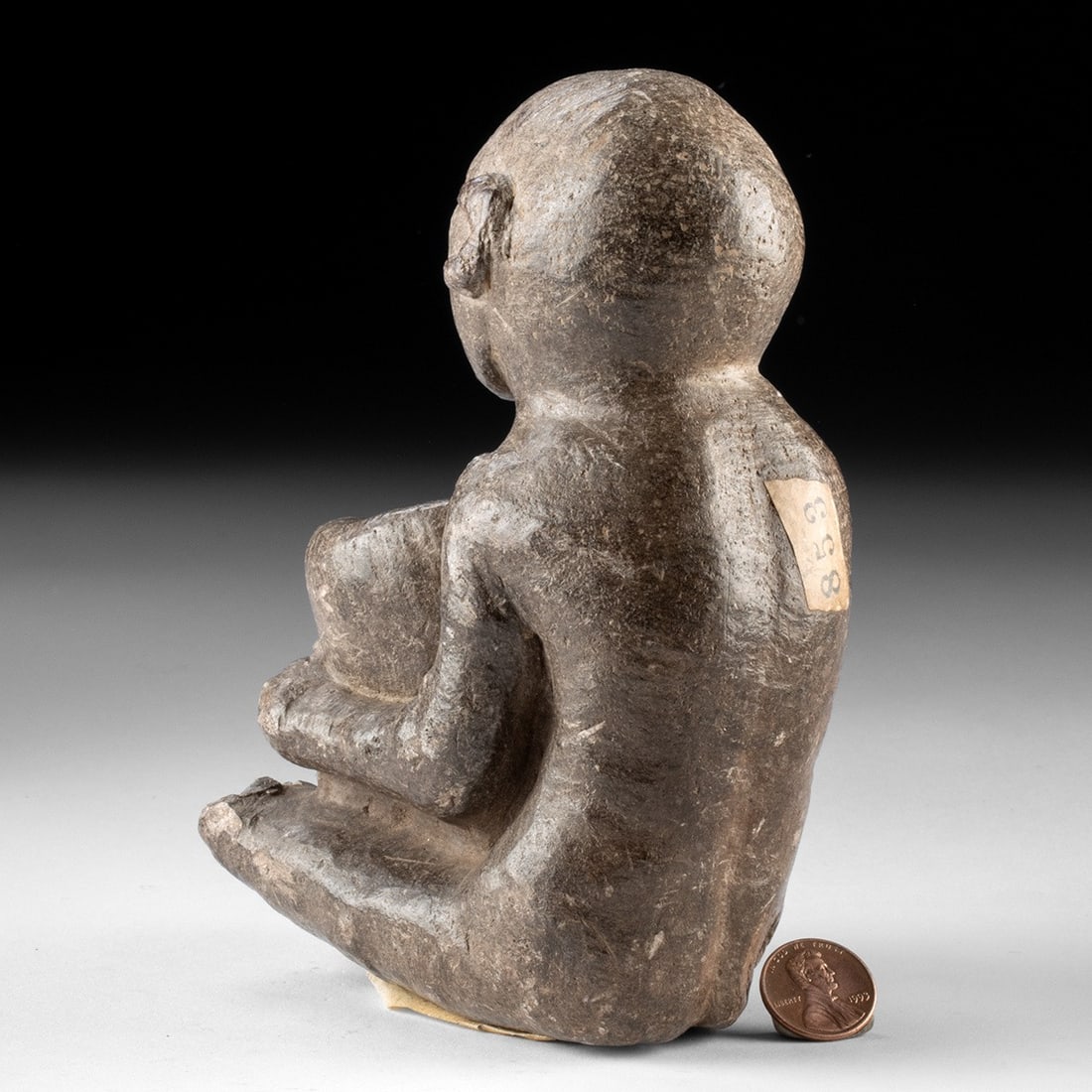 Woodland Steatite Human Effigy Pipe, ex-Museum (1 of 4)