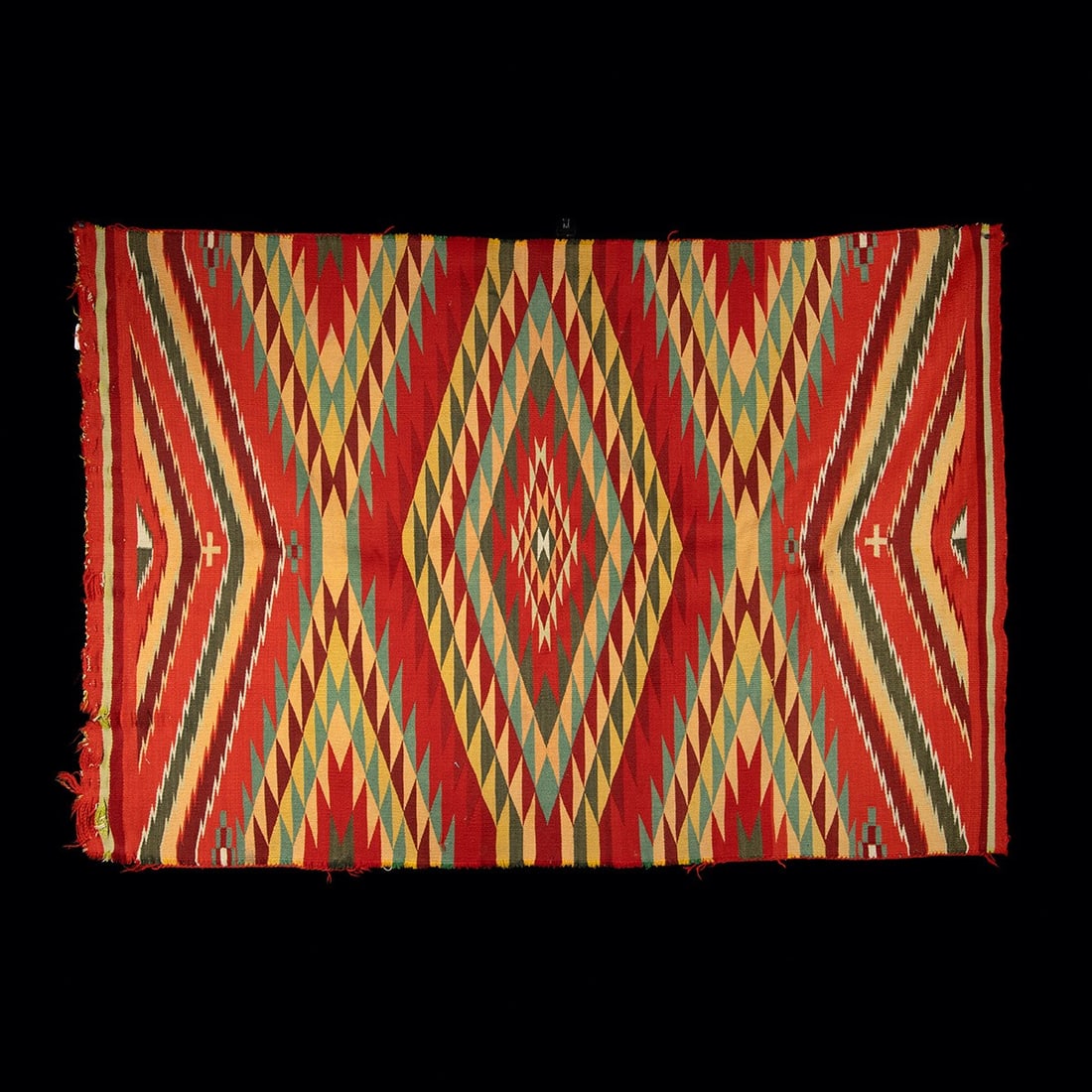 Navajo Germantown Eye Dazzler Blanket, Serrate Diamonds (1 of 3)