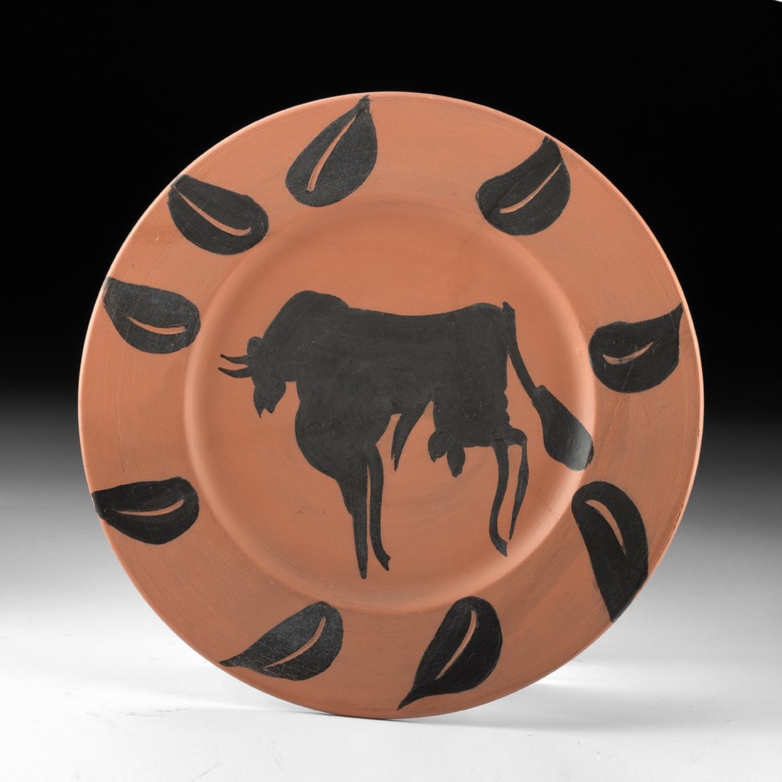 Picasso Madoura Ceramic Plate | Taureau Marli aux Feuilles A.R. 394 (1 of 4)
