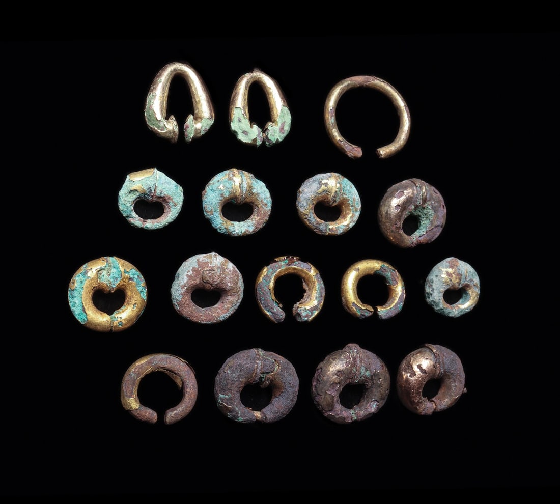 Near Eastern Gilt Hair Rings, Group of 16, 1st Millennium BCE (1 of 5)