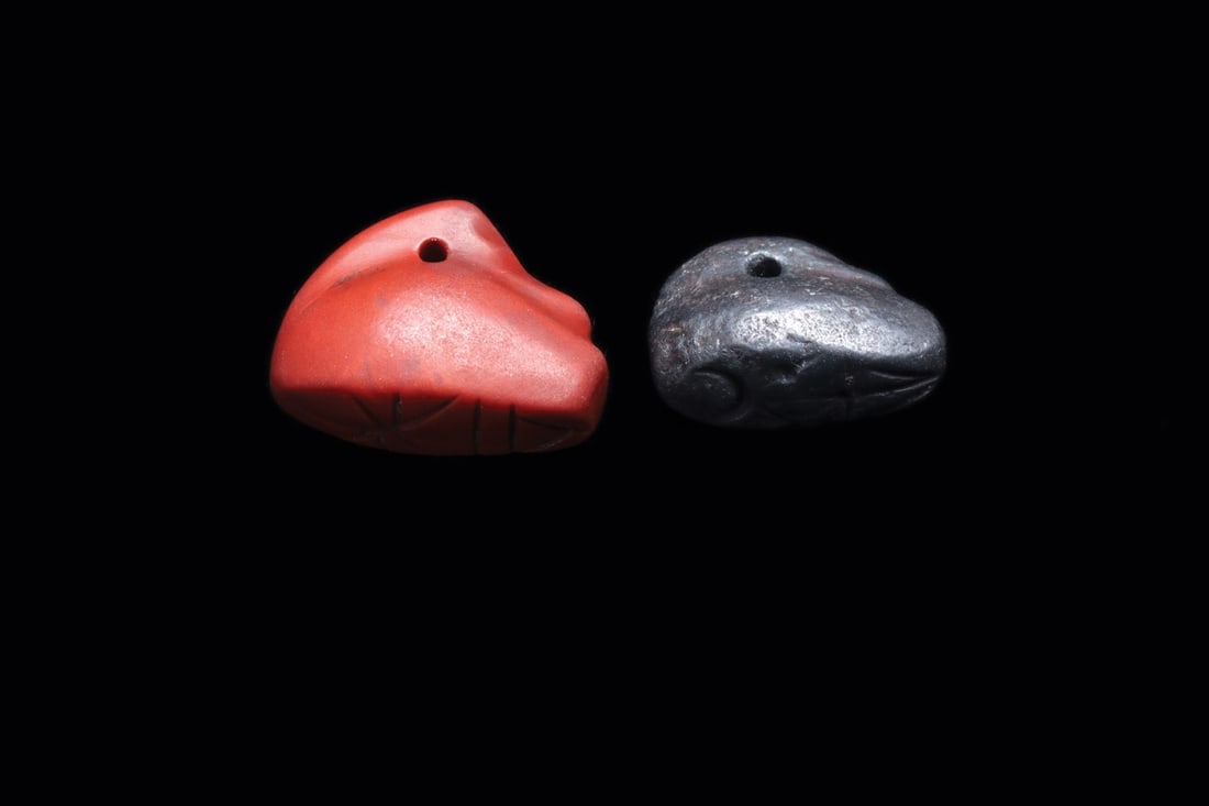 Neo-Babylonian Duck Weight Stamp Seals with Star and Crescent, Pair (1 of 4)
