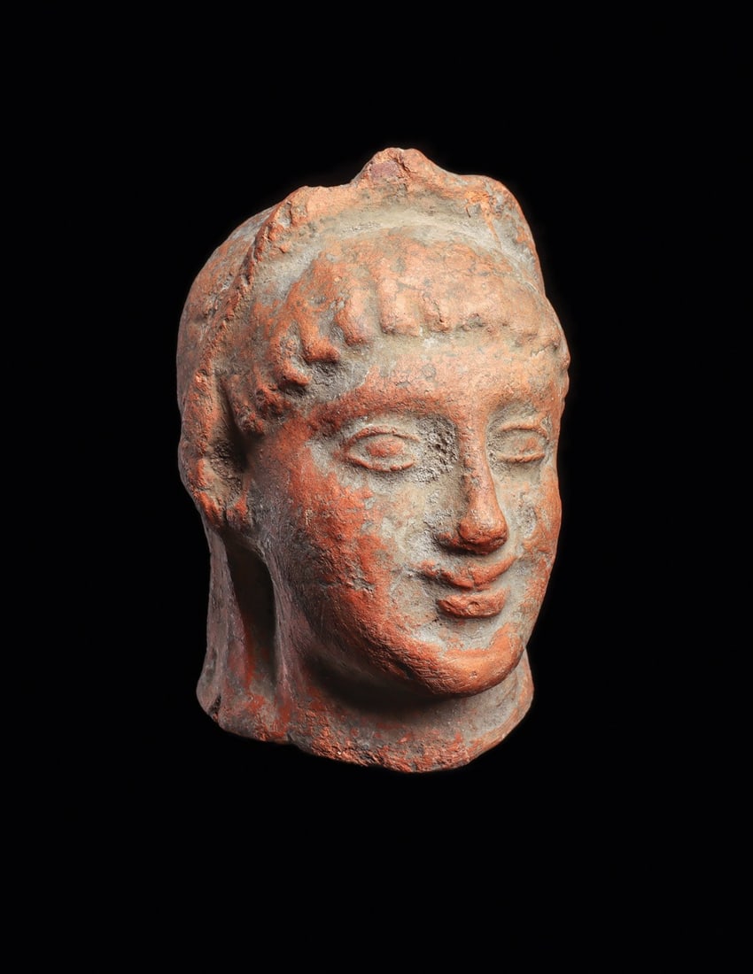 Etrusco-Italic Terracotta Votive Head of a Youth, 4th-3rd C. BCE (1 of 4)
